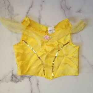 Disney Beauty & the Beast Princess Belle 4-6x golden yellow top costume cold sho